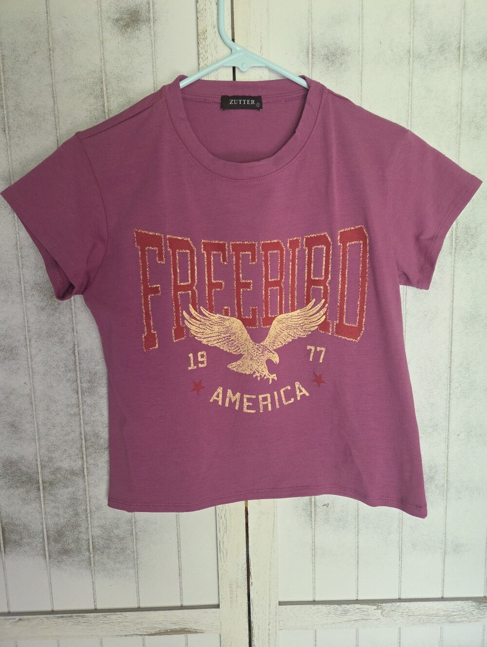 Zutter Freebird Eagle Graphic Baby Tee - Pink